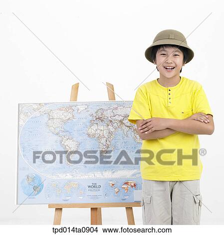 education, object, Asian, hat, person, worldwide map View Large Photo Image Picture - education, object, Asian, hat, person, worldwide map. Fotosearch