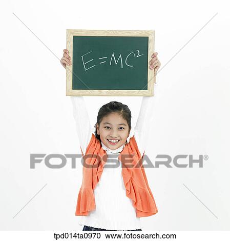 Stock Image - formula, education, object, Asian, hurrah, board, smile. Fotosearch