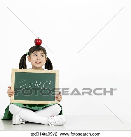 Stock Image - formula, fruit, object, Asian, above, board, smile. Fotosearch