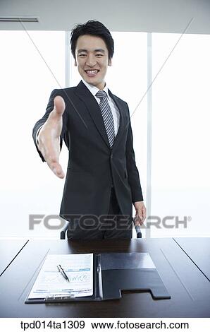 Stock Photo - person, Asian, Korean, inside, business, businessman. Fotosearch