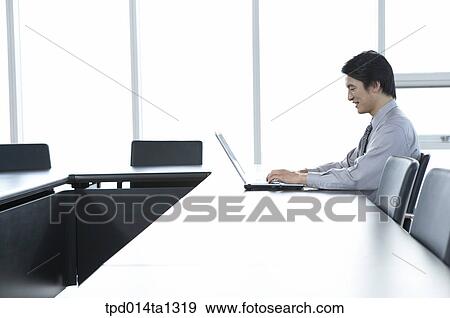 Stock Photo - person, Asian, Korean, inside, business, businessman. Fotosearch