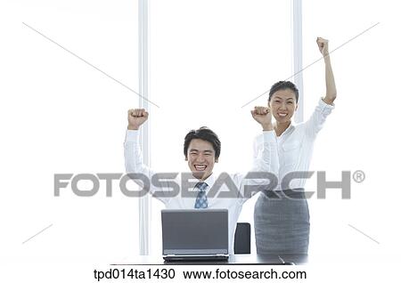Stock Image - person, Asian, Korean, woman, inside, business. Fotosearch