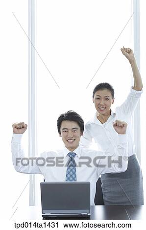 Stock Image - person, Asian, Korean, woman, inside, business. Fotosearch