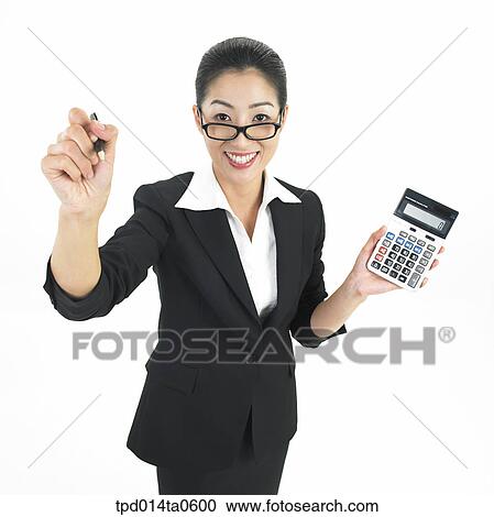 calculator, object, Asian, ball point pen, business, businesswoman, person View Large Photo Image Stock Image - calculator, object, Asian, ball point pen, business, businesswoman, person. Fotosearch