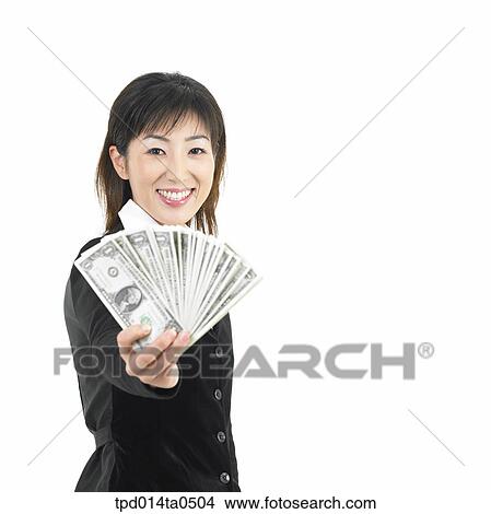 Picture - economy, object, money, Asian, business, businesswoman, person. Fotosearch