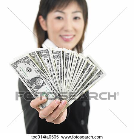 Stock Photography - economy, object, money, Asian, business, businesswoman, person. Fotosearch
