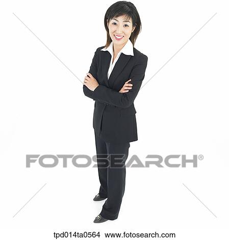 Picture - object, Asian, business, businesswoman, person, woman, smile. Fotosearch