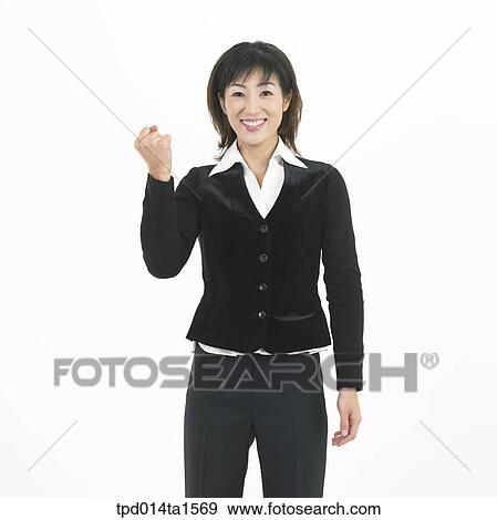 Stock Photo - person, Asian, Korean, woman, object, business, businesswoman. Fotosearch