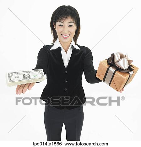 Stock Photograph - person, Asian, Korean, woman, object, business, businesswoman. Fotosearch