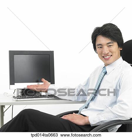 pointing, object, Asian, business, businessman, person View Large Photo Image Stock Image - pointing, object, Asian, business, businessman, person. Fotosearch