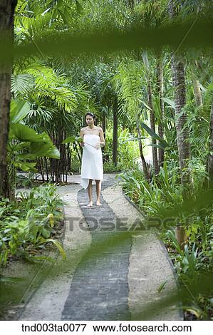 spa/ a walking woman View Large Photo Image Stock Photo - spa/ a walking woman. Fotosearch