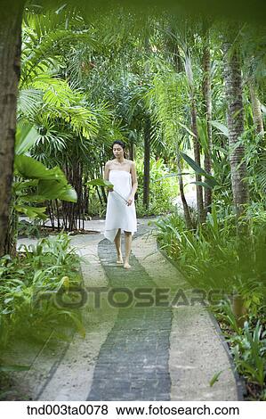 spa/ a walking woman View Large Photo Image Stock Photo - spa/ a walking woman. Fotosearch