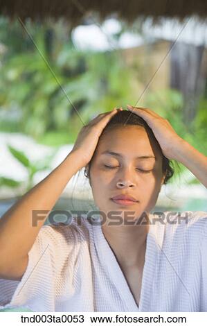 Stock Image - spa/ a woman. Fotosearch