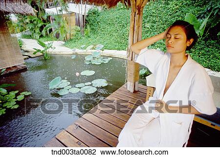 spa/ a woman taking a rest View Large Photo Image Stock Image - spa/ a woman taking a rest. Fotosearch