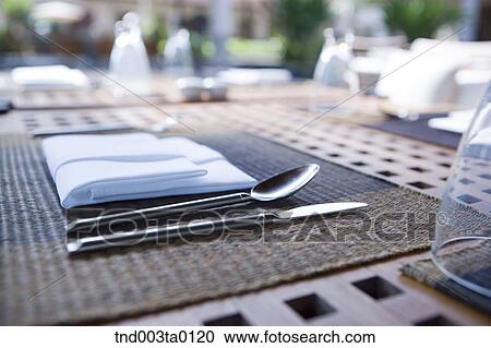 Stock Image - hotel resort, a table. Fotosearch