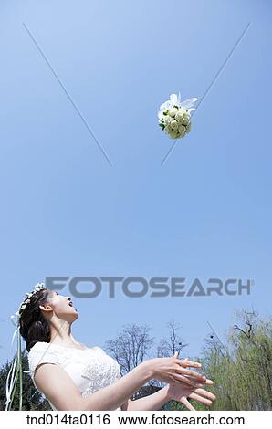 Wedding, a bride holding a bouquet View Large Photo Image Stock Photograph - Wedding, a bride holding a bouquet. Fotosearch