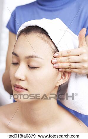woman taking massage from massagist View Large Photo Image Stock Photo - woman taking massage from massagist. Fotosearch