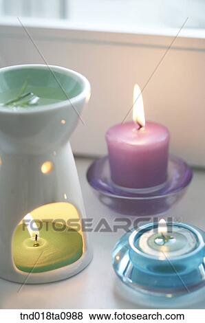 aroma theraphy, aroma oil and incensed candle View Large Photo Image Stock Photo - aroma theraphy, aroma oil and incensed candle. Fotosearch