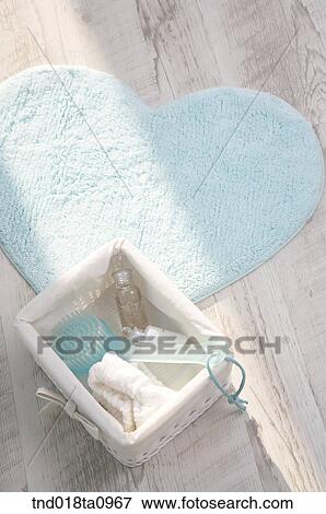 bathing items/ bathing item in the basket, high angle View Large Photo Image Stock Photo - bathing items/ bathing item in the basket, high angle. Fotosearch
