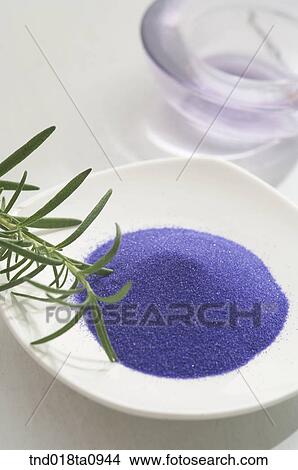 cosmetic salt on the plate? rosemary View Large Photo Image Picture - cosmetic salt on the plate? rosemary. Fotosearch