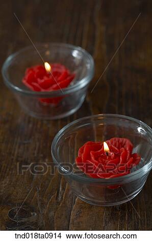 Picture - decorated candle for aroma theraphy. Fotosearch