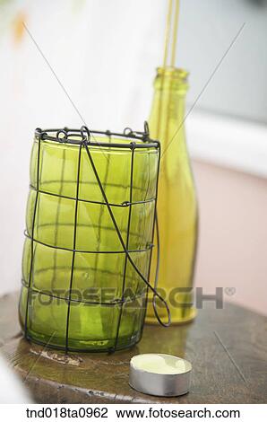 Stock Image - incensed candle for aroma theraphy. Fotosearch