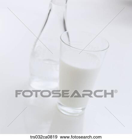 Stock Photo - beverage, drink, milk, dairy products, water bottle, closeup, object. Fotosearch