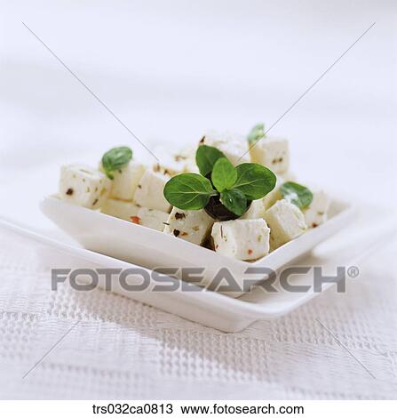 Stock Image - dairy products, food, cheese, dessert, closeup, object. Fotosearch