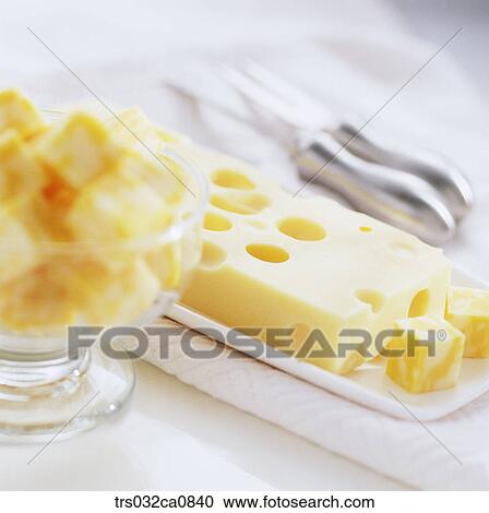 Stock Image - dairy products, food, cheese, Emmental, Cheddar, closeup. Fotosearch