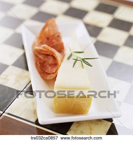 dairy products, food, cheese, ham, plate, closeup View Large Photo Image Stock Photo - dairy products, food, cheese, ham, plate, closeup. Fotosearch