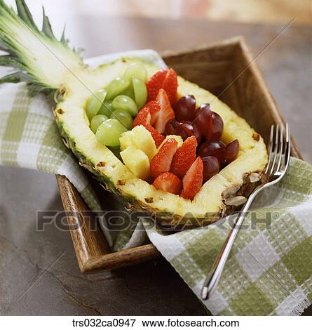 dessert, food, pineapple, strawberry, grape, closeup, tropical fruit View Large Photo Image Stock Photo - dessert, food, pineapple, strawberry, grape, closeup, tropical fruit. Fotosearch