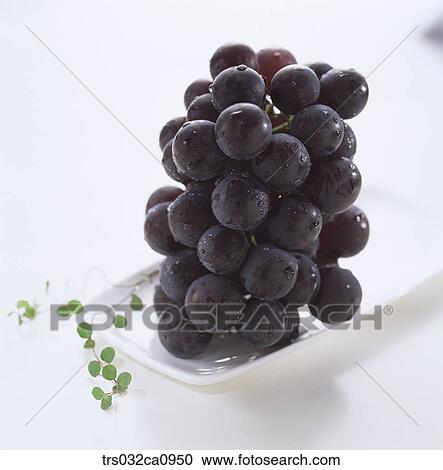 Stock Image - fruit, food, grape, plate, object, closeup. Fotosearch
