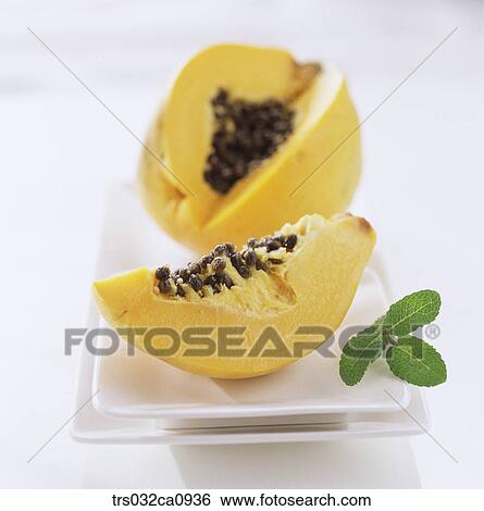 fruit, food, papaya, tropical fruit, slice, plate, closeup View Large Photo Image Stock Photograph - fruit, food, papaya, tropical fruit, slice, plate, closeup. Fotosearch