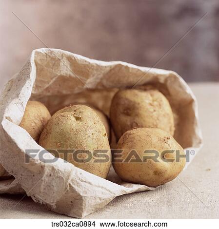 vegetable, food, potato, closeup, paper bag, pack View Large Photo Image Picture - vegetable, food, potato, closeup, paper bag, pack. Fotosearch