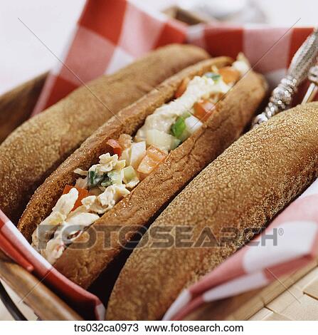 Stock Image - food, confectionery, bread, korokke, closeup, sandwich. Fotosearch