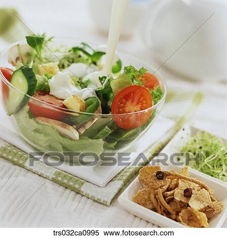 salad, food, vegetable salad, tomato, bud, cucumber, dressing View Large Photo Image Stock Photography - salad, food, vegetable salad, tomato, bud, cucumber, dressing. Fotosearch
