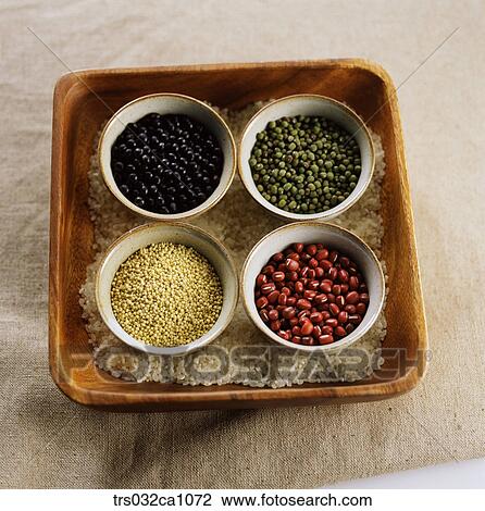 cereals, food, millet, mung beans, black soybean, red-bean, closeup View Large Photo Image Stock Image - cereals, food, millet, mung beans, black soybean, red-bean, closeup. Fotosearch