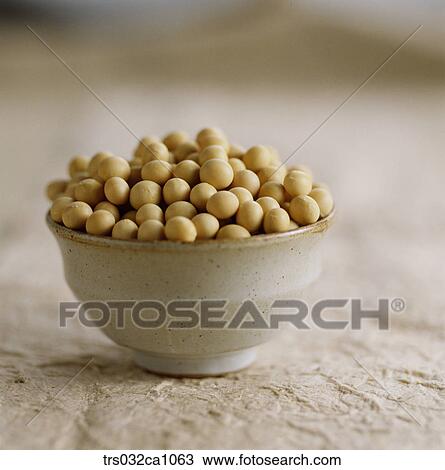 Stock Image - cereals, food, soybean, bean, closeup. Fotosearch