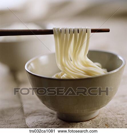 Stock Image - food, food material, noodle, noodle, chopsticks, vessel, closeup. Fotosearch