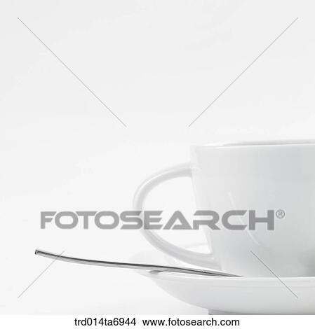 object, coffee cup, plate, spoon, closeup View Large Photo Image Picture - object, coffee cup, plate, spoon, closeup. Fotosearch