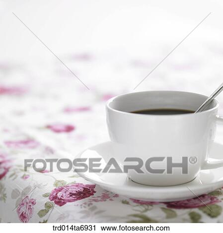 table, beverage, drink, coffee, coffee cup, plate, spoon View Large Photo Image Stock Image - table, beverage, drink, coffee, coffee cup, plate, spoon. Fotosearch