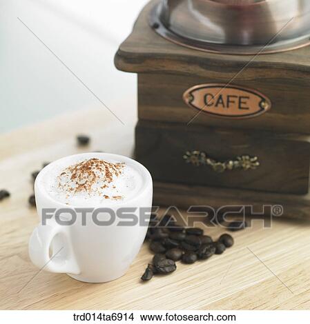 table, beverage, drink, coffee, Cappuccino, coffee cup, closeup View Large Photo Image Picture - table, beverage, drink, coffee, Cappuccino, coffee cup, closeup. Fotosearch