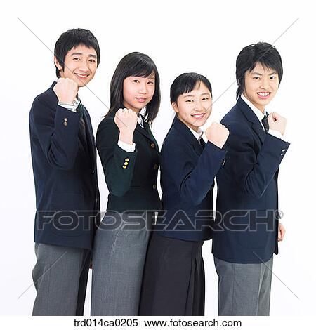 Stock Photography - high school student, school uniform, education, boy, object. Fotosearch