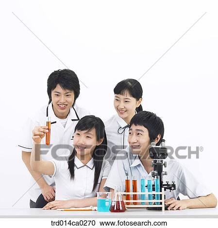 high school student, science, experiment, observation, school uniform View Large Photo Image Stock Image - high school student, science, experiment, observation, school uniform. Fotosearch