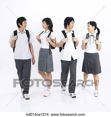 person, Asian, Korean, teenager, high school student, student, school uniform View Large Photo Image Picture - person, Asian, Korean, teenager, high school student, student, school uniform. Fotosearch