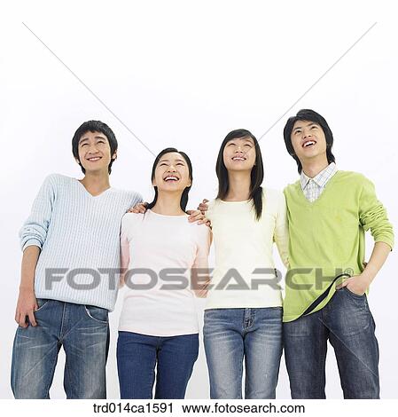 Stock Image - person, Asian, Korean, teenager, high school student, student, object. Fotosearch