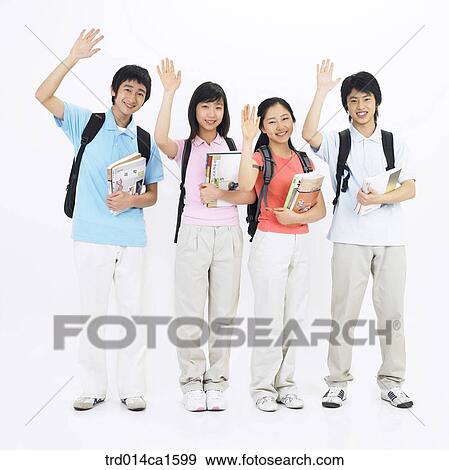 Stock Photo - person, Asian, Korean, teenager, high school student, student, object. Fotosearch