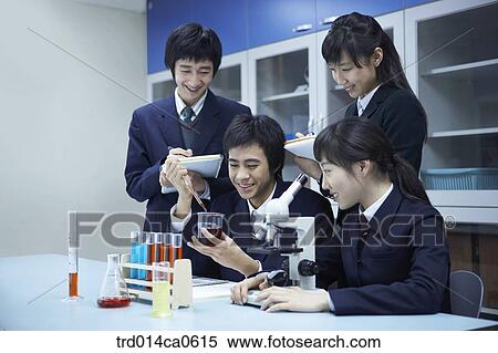 Stock Photography - science, lab, observation, school uniform, classroom, education. Fotosearch