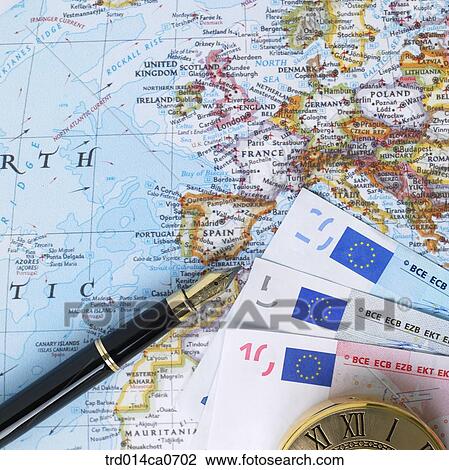 economy, money, fountain pen, worldwide map, euro, bill, concept View Large Photo Image Stock Image - economy, money, fountain pen, worldwide map, euro, bill, concept. Fotosearch