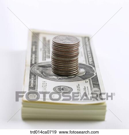 Stock Photo - economy, object, dollar, money, coin, bill, concept. Fotosearch